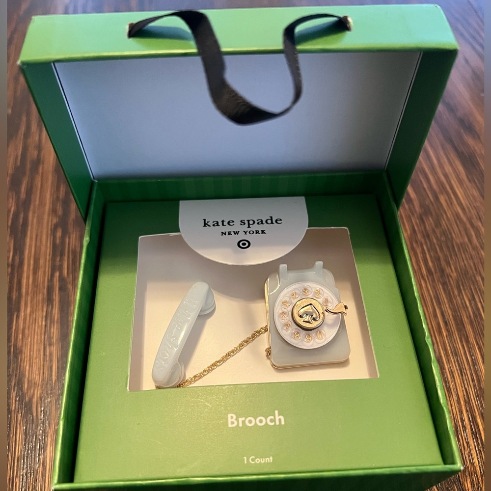 Kate Spade x Target Telephone Brooch - Blue/White/Gold
